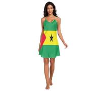 RPLIFE Sao Tomé Principe Drapeau Full Slips pour femmes, bretelles spaghetti réglables col en V, vêtements de nuit pour femmes, S, Drapeau Sao Tomé Principe, M