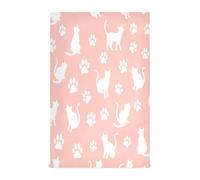 RPLIFE Serviettes de cuisine absorbantes et basiques avec empreintes de pattes de chat pastel, 71 x 45,7 cm