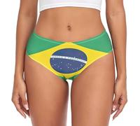 RPLIFE Slip pour femme, motif drapeau de Chypre, sous-vêtements respirants, sous-vêtements extensibles pour femmes, Drapeau du Brésil, Small