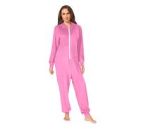 RPLIFE Spinel Combinaison pyjama à capuche en velours cristal ultra doux pour adulte, coupe ample, fermeture éclair, Rouge spinelle, S