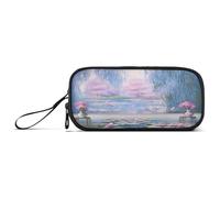 RPLIFE Trousse à crayons au design mandala, grande trousse avec fermeture éclair, jolie trousse esthétique, Étang de nénuphars Claude Monet, One size, Style artistique