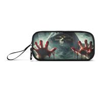 RPLIFE Trousse à crayons avec fermeture éclair - Grande capacité - Motif tête de mort - Halloween