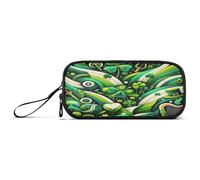 RPLIFE Trousse à crayons de dinosaure mécanique, étui à crayons multi-poches, sac à crayons kawaii, St Patricks Day Vert, One size, Style artistique