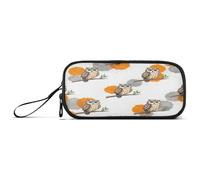 RPLIFE Trousse à crayons de grande capacité avec fermeture éclair Motif branche de chouette