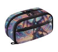 RPLIFE Trousse à crayons Dragon Wings Galaxy avec poche en PVC transparent, trousse à crayons pour fournitures scolaires pour filles