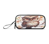 RPLIFE Trousse à crayons, grande trousse, fournitures scolaires, Chouette Chibi portant des lunettes, one size, Style artistique