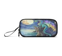 RPLIFE Trousse à crayons souple avec fermeture éclair Dragon Moonlight