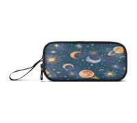 RPLIFE Trousse à crayons souple avec fermeture éclair Dragon Moonlight, Stars Lunes Planètes Bleu, one size, Style artistique