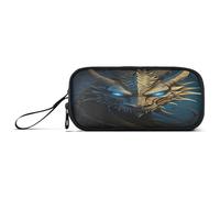 RPLIFE Trousse Dragon Marine Noir Trousse à Crayons en Tissu Trousse Crayons Adulte