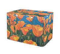 RPLIFE Vibrant California Poppy Housse de cage pour chien avec panneaux latéraux enroulables avec ouvertures, taille XL