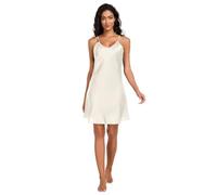 RPLIFE Vieille robe en dentelle pour femme, robe caraco sexy en satin avec col en V, taille S, Vieille dentelle, XL