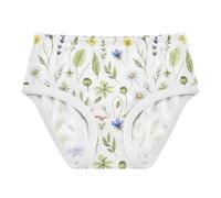 RPLIFE Wild Meadow Herbs Sous-vêtements blancs en coton pour petite fille, 2 à 8 ans, Herbes des prés sauvages Blanc, 2 ans