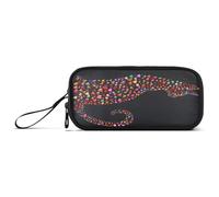 RPLIFE Wildflowers under Blue Sky Trousse à crayons longue en tissu, Silhouette de chat noir, one size, Style artistique