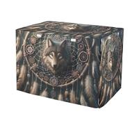 RPLIFE Wolf Dream Catcher Housse de niche pour animal domestique avec fenêtres en maille résistante aux UV Taille M