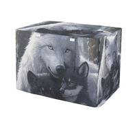 RPLIFE Wolf Mom Housse de cage pour chien avec boucle fixe en bas, housse de cage pour animaux de compagnie avec côtés enroulables, taille S