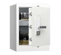 RPNB Coffre-fort de luxe avec boîtier de verrouillage, écran tactile intelligent et empreinte digitale, invite vocale, déverrouillage à une touche, double avertissement, 80 L, blanc