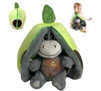 Rppiup Âne respirant 32 cm, en peluche, avec battement de cœur, avec respiration, musique et lumières, fraise, avocat, doudou respirant pour soulager l'anxiété (vert)