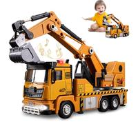 Rppiup Camion Enfant Tracteur Jouet, 1:40 Métal Pelleteuse Enfant avec Son et Lumière, Excavatrice Enfants, Digger Jouets, Véhicule de Construction Garçons 3 4 5 6 Ans (Excavatrice)