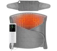 Rppiup Ceinture Chauffante avec 4 Minuterie Réglage & 9 Température Niveaux, Coussin Chauffant avec Arrêt Automatique, Tapis Chauffant électrique 125x30cm pour Dos, Ventre et Taille