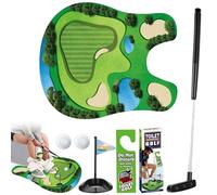 Rppiup Coffret Cadeau de Golf de Toilette, Golf Toilette Cadeau Drôle avec Clubs de Golf, Tapis de Putting, 2 Balles de Golf et Accroche-Porte, Mini Cadeau Amusant pour Homme pour la Salle de Bain