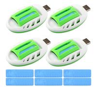Rppiup Lot de 4 prises USB anti-moustiques à brancher 120 tablettes, anti-moustiques électrique USB, tueur de moustiques, pour randonnée, extérieur, été, maison, insectifuge, prise en voyage