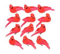 Rproonay Ornement d'oiseau de Noël, 9x3x4cm, Mini Simulation Plume Oiseaux Rouges, Ornements d'oiseaux, Multi-Usage, pour Parc, Jardin, arrière-Cour, Maison
