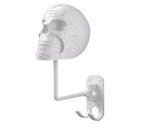 Rproonay Skull Motorcycle Casket Rack, rangement mural, noir, blanc, support mural de casque, support d'affichage du crâne, pièce de conversation élégante, pour les garages ou les chambres