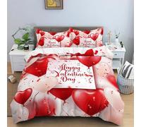 Rptidmv Housse de Couette 200x200 Amour Parure de Lit avec Fermeture Éclair (Adultes Enfant), Confortable Doux et Housse de Couette en Microfibre et 2 Taie d'oreiller 65x65 cm