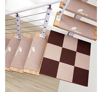 RPXHZLKTM Tapis de Marche Lot de 10 Tapis d'escalier lavables for marches en Bois, Tapis d'escalier de sécurité for Enfants et Chiens(Khaki,30 * 10 * 1.6in)