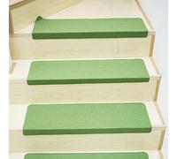 RPXHZLKTM Tapis de Marche Lot de 14 Tapis d'escalier d'intérieur lavables for marches en Bois, Tapis de Protection Autocollants for marches d'escalier for décoration intérieure(Green,70x22+4.5cm)
