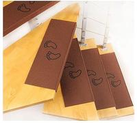 RPXHZLKTM Tapis de Marche Lot de 5 Tapis antidérapants for marches d'escalier, Tapis de Protection d'intérieur, pâte répétée sans Trace(Brown,60 * 25+4cm)