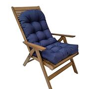 RPZVGG Coussins de Chaise à Dossier Haut pour extérieur et intérieur, 110x50x10cm, imperméables et résistants aux intempéries, pour Fauteuil à Bascule Adirondack, avec Attaches.(Blue)