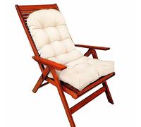 RPZVGG Coussins de Chaise à Dossier Haut pour extérieur et intérieur, 110x50x10cm, imperméables et résistants aux intempéries, pour Fauteuil à Bascule Adirondack, avec Attaches.(Beige)