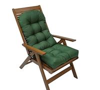 RPZVGG Coussins de Chaise à Dossier Haut pour extérieur et intérieur, 110x50x10cm, imperméables et résistants aux intempéries, pour Fauteuil à Bascule Adirondack, avec Attaches.(Green)