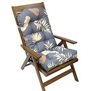 RPZVGG Coussins de Chaise Adirondack résistants aux intempéries, imperméables, à Dossier Haut, pour intérieur et extérieur, pour Patio, Coussins de Salon capitonnés(Grey Leaves)