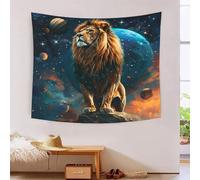 RQATHDUUD Lion 3D Effet Tapisserie Art Mural Tapisserie Murales Tapisserie Murale Tissu Pour Chambre Salon Serviette De Plage Tapisseries 130cmx150cm