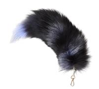 RQcMid Queue de chat, queue de chat, porte-clés Monchichi, pendentif en queue de renard, environ 25 cm, porte-clés en fourrure de renard, porte-clés de voiture doux et moelleux, décoration dense