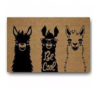 RQJOPE Paillasson imprimé en 3D Paillasson drôle Tapis de Porte d'entrée Tapis de Sol alpaga Cool Lama Standard extérieur Tapis de Bienvenue intérieur décoratif Salle de Bain et Offi-40x60cm