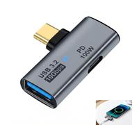 Rqkagf Adaptateur Charge OTG, OTG Splitter Charge Rapide Adaptateur USB C OTG 10 Gbit/s PD 100W, Splitter USB C 2 en 1 Rapide, Convertisseur USB Type C Compatible MacBook Smartphone Tablette TV