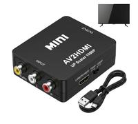 Rqkagf Convertisseur RCA vers HDMI 1080P/720P, Adaptateur AV Composite vers HDMI avec Câble d’Alimentation USB, Compatible PS2 Wii VHS DVD Snes TV, Support PAL NTSC, pour Moniteur HDTV Projecteur