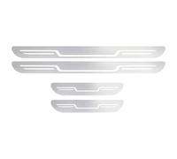 RQLCS Bandes Seuils de Voiture pour Dacia Sandero Stepway 3.Gen 2.Gen 2021 2022 2023 2024 2025, Inoxydable Pédale de Bienvenue Anti-Rayures AntidéRapant Garde Plaque,C-Silver