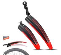 RQLCS Garde Boue de Vélo Set pour Merida Cyclo Cross 700, Vant & Arrière Vélo Réglable Contre la Boue et Les éclaboussures Accessoires,B-Black-Red