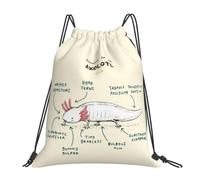 RQLNBOBZ Anatomie d'un axolotl sacs à dos tendance portables avec cordon de serrage pour articles divers pour livres pour hommes femmes et étudiants