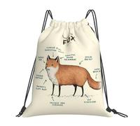 RQLNBOBZ Anatomie d'un renard sacs à dos multifonctions portables avec cordon de serrage sac de sport sacs à livres pour étudiants en voyage