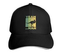 RQLNBOBZ Casquette de Baseball « Ouais Non » avec des Dictons australiens Amusants, Un Kangourou Australien, Un Sac de Plage Amusant, Un Chapeau à Pression pour Fille ou Homme.
