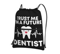 RQLNBOBZ Croyez-moi je suis un futur dentiste sac à dos à cordon sac à dos multifonction à cordon sacs à livres de poche pour écoliers