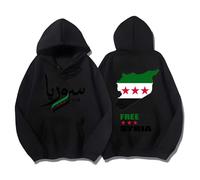 RQLNBOBZ des Sweatshirts Uniques avec Une Carte de la liberté de la Syrie des vêtements Anti-Guerre pour Hommes d'automne et d'hiver et des Sweats à Capuche pour Les manifestations pacifiques