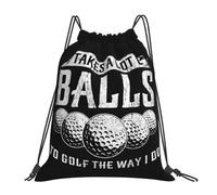RQLNBOBZ Il faut beaucoup de balles pour jouer au golf comme moi. Sacs à dos de golf sac à cordon sac de sport livre pour homme femme école
