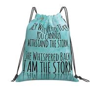 RQLNBOBZ Ils lui ont murmuré que tu ne pouvais pas résister à la tempête Elle a murmuré en retour que je suis la tempête Sacs à dos Sacs à cordon Chaussures Sac Livre