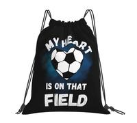 RQLNBOBZ Mon cœur est sur ce terrain amateur de football sacs à dos pour sportifs sac à cordon sac à chaussures sacs à livres pour voyage et école